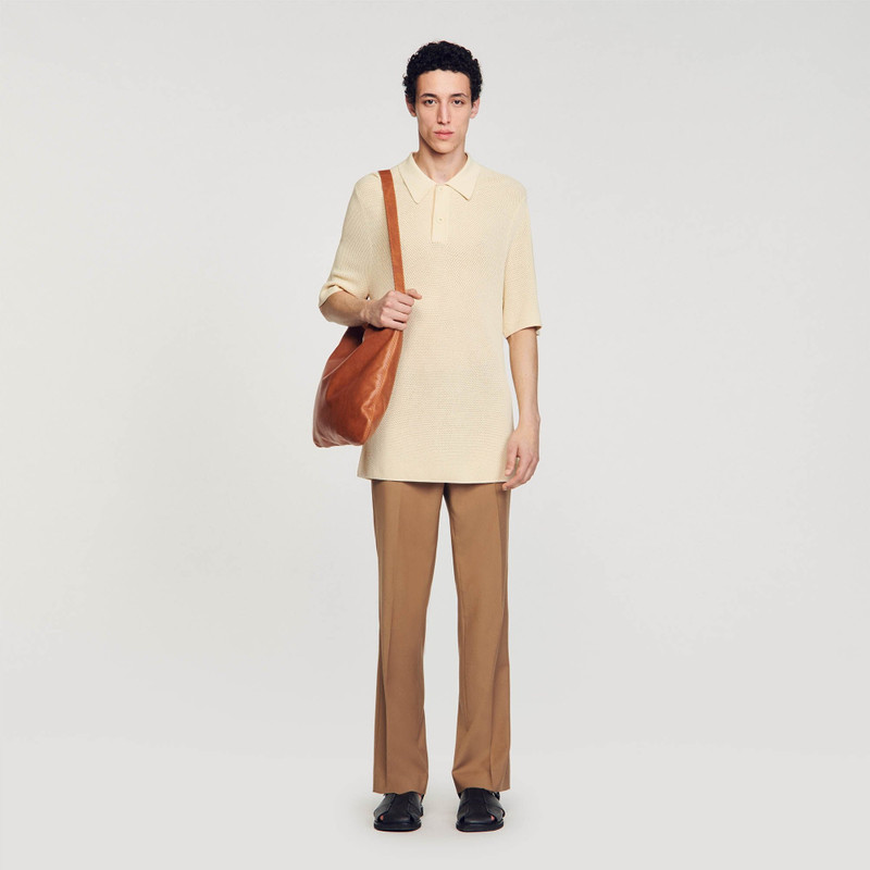 Sandro OPENWORK KNIT POLO SHIRT outlook