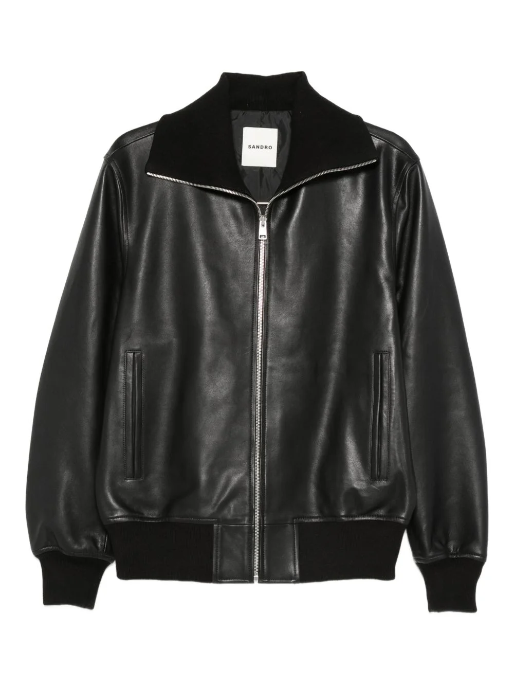 zip-up leather jacket - 1