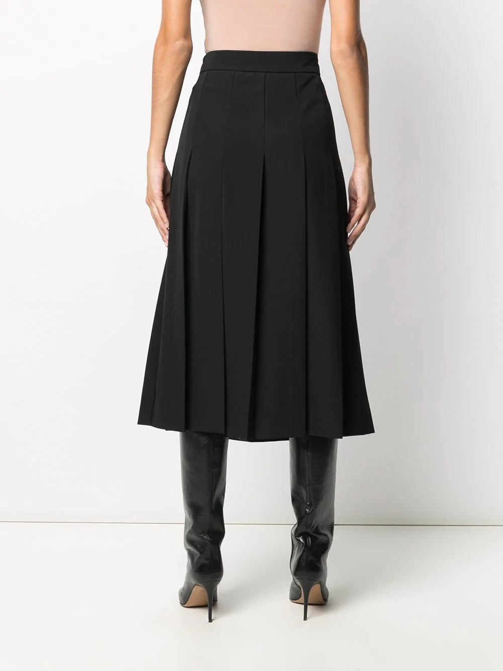 box-pleat mid-length skirt - 4