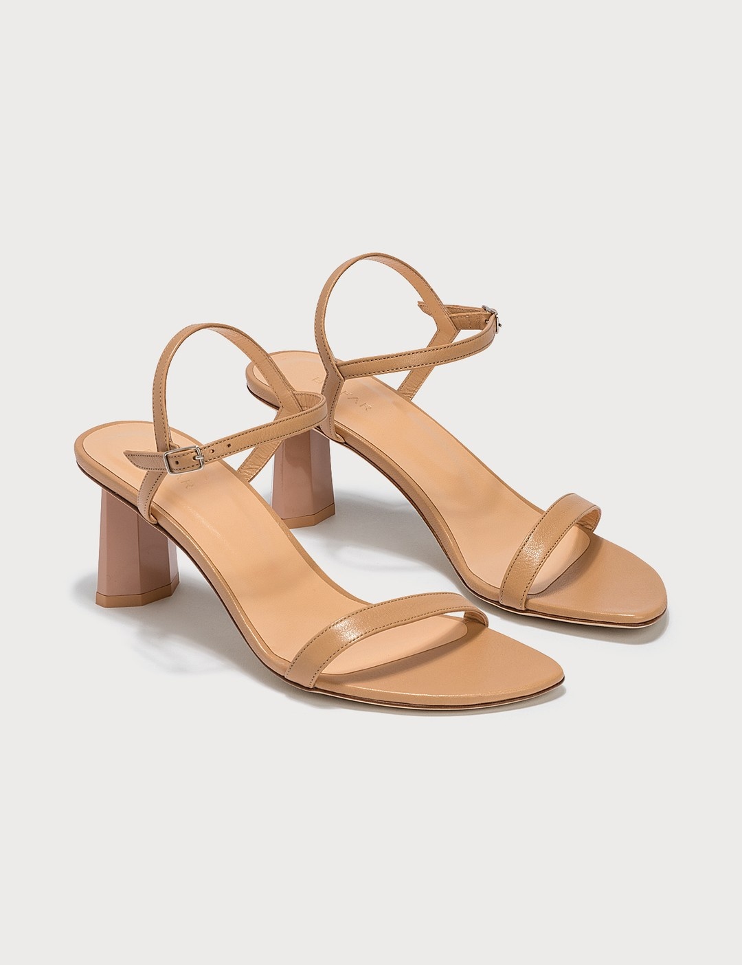 MAGNOLIA NUDE OSTRICH EMBOSSED LEATHER SANDALS - 4