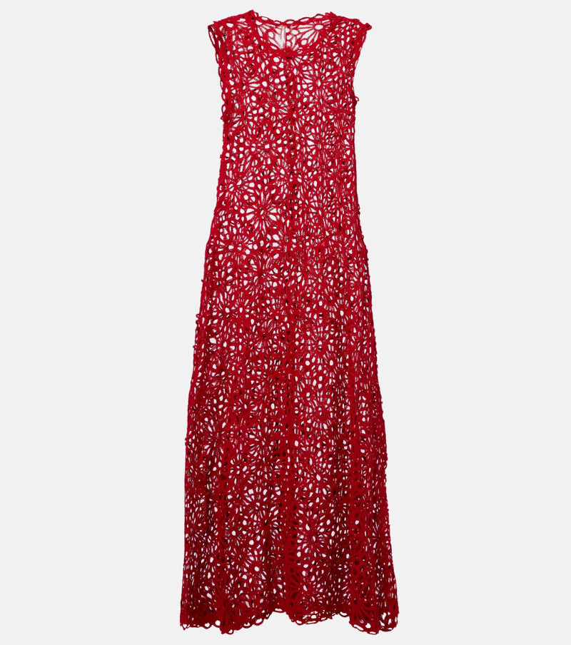 Open-knit cotton-blend maxi dress 1