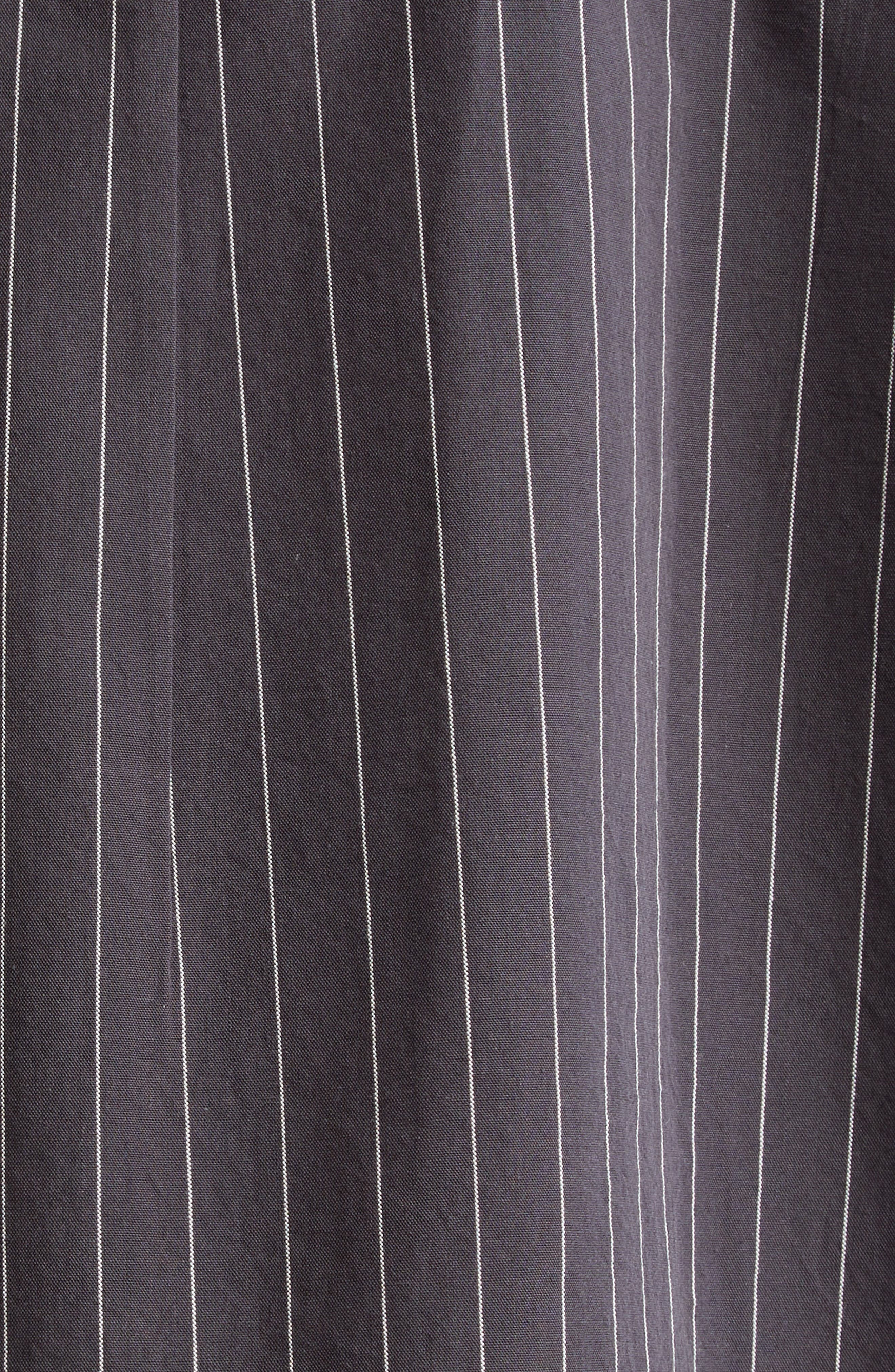 Acne Studios Satai Stripe Crop Organic Cotton Poplin Button-Up Shirt in Black/White J83 at Nordstrom - 7