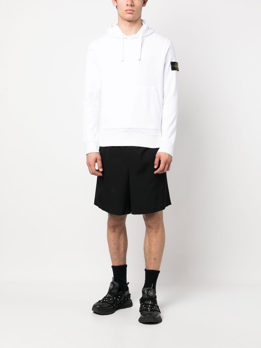 Compass-motif drawstring hoodie - 2
