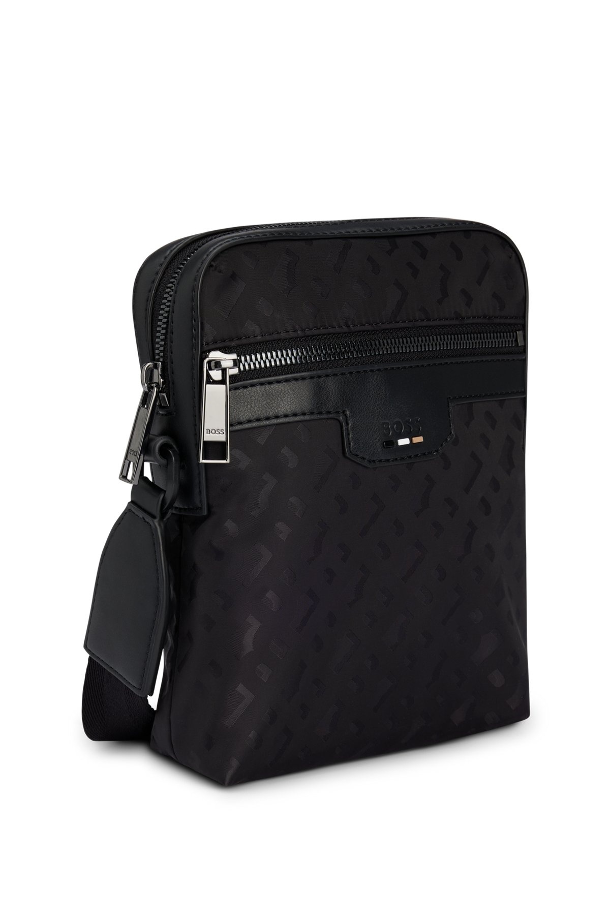 MONOGRAM-JACQUARD REPORTER BAG WITH LOGO DETAIL - 5