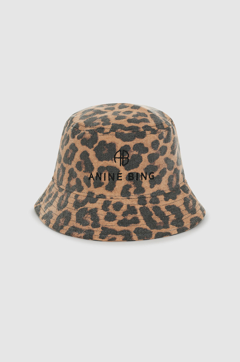 Nicks Bucket Hat - Black And Brown Leopard 1