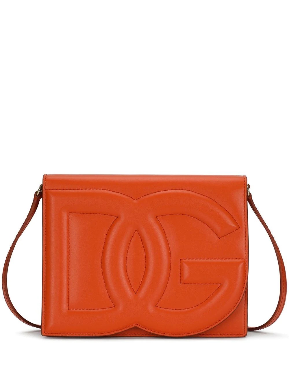 leather embossed-logo crossbody - 1