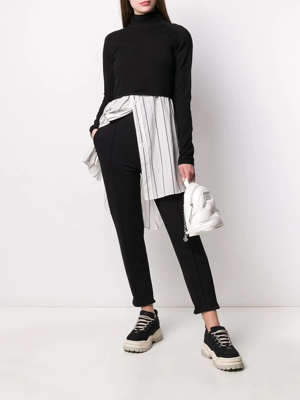 high-waist jersey trousers - 2