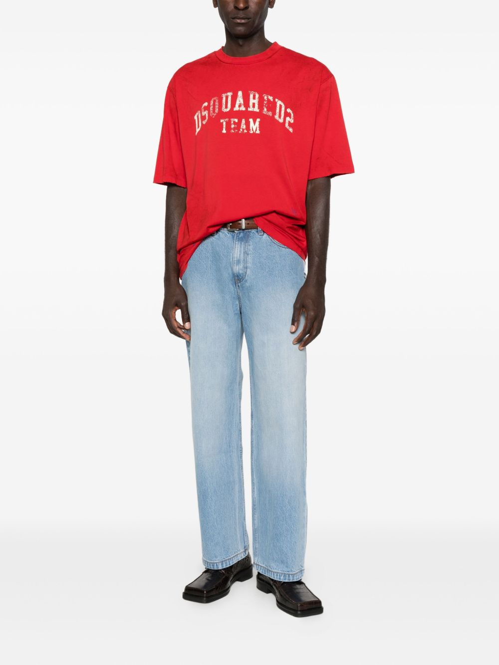 distressed logo-print T-shirt - 2