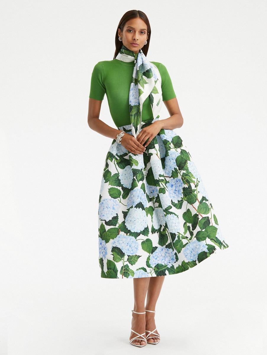 HYDRANGEA FAILLE MIDI SKIRT - 4