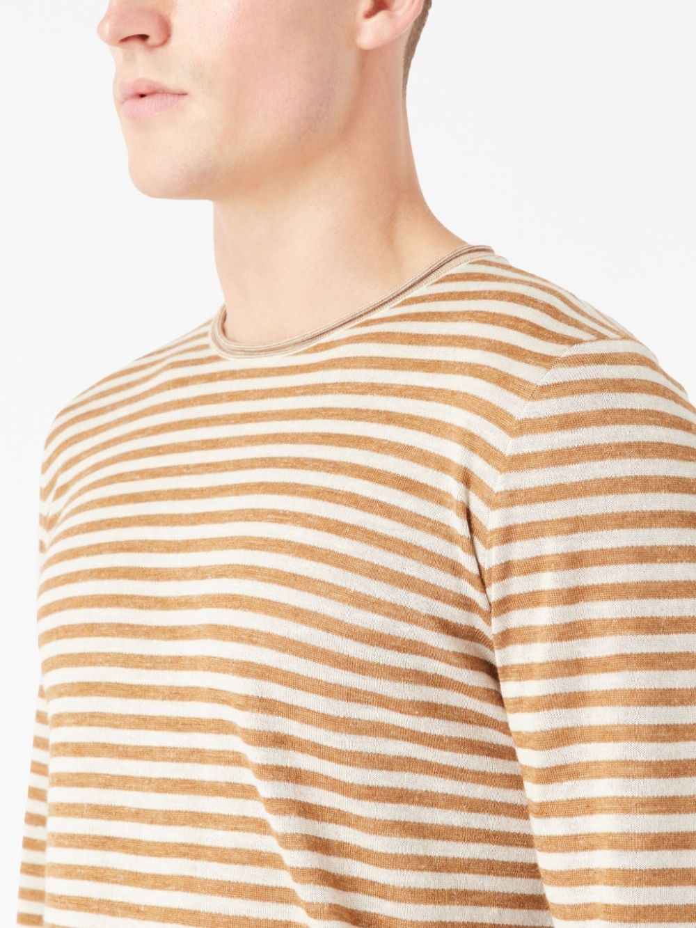 striped crew-neck jumper - 5