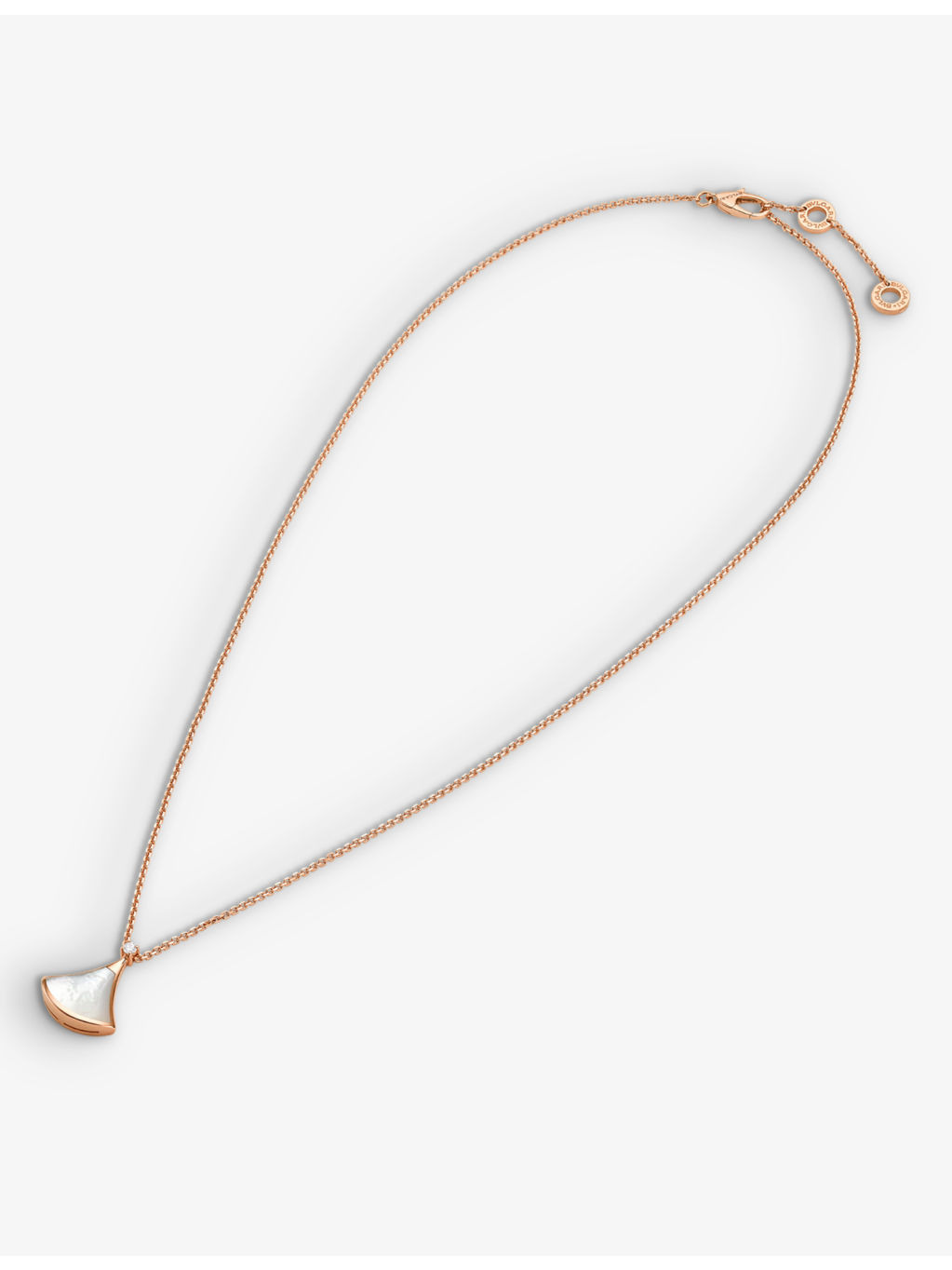 Divas’ Dream 18ct rose-gold, 0.03ct brilliant-cut diamond and mother-of-pearl pendant necklace - 2