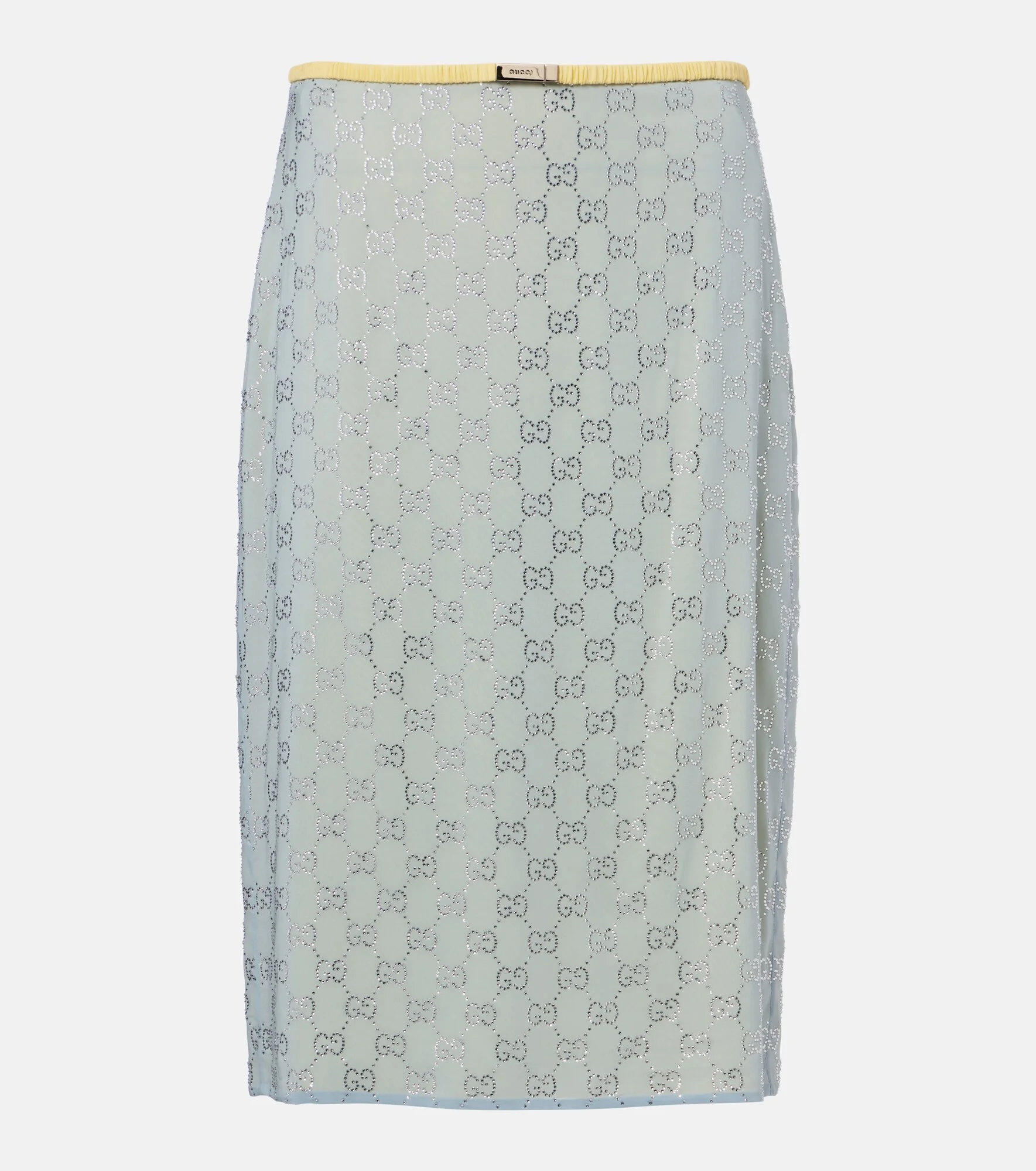 GG embellished silk-blend midi skirt - 1