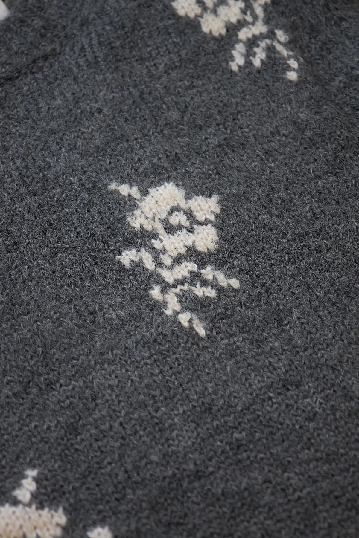 Jil Sander Alpaca Floral Intarsia Crewneck Sweater Moonless Night - 3