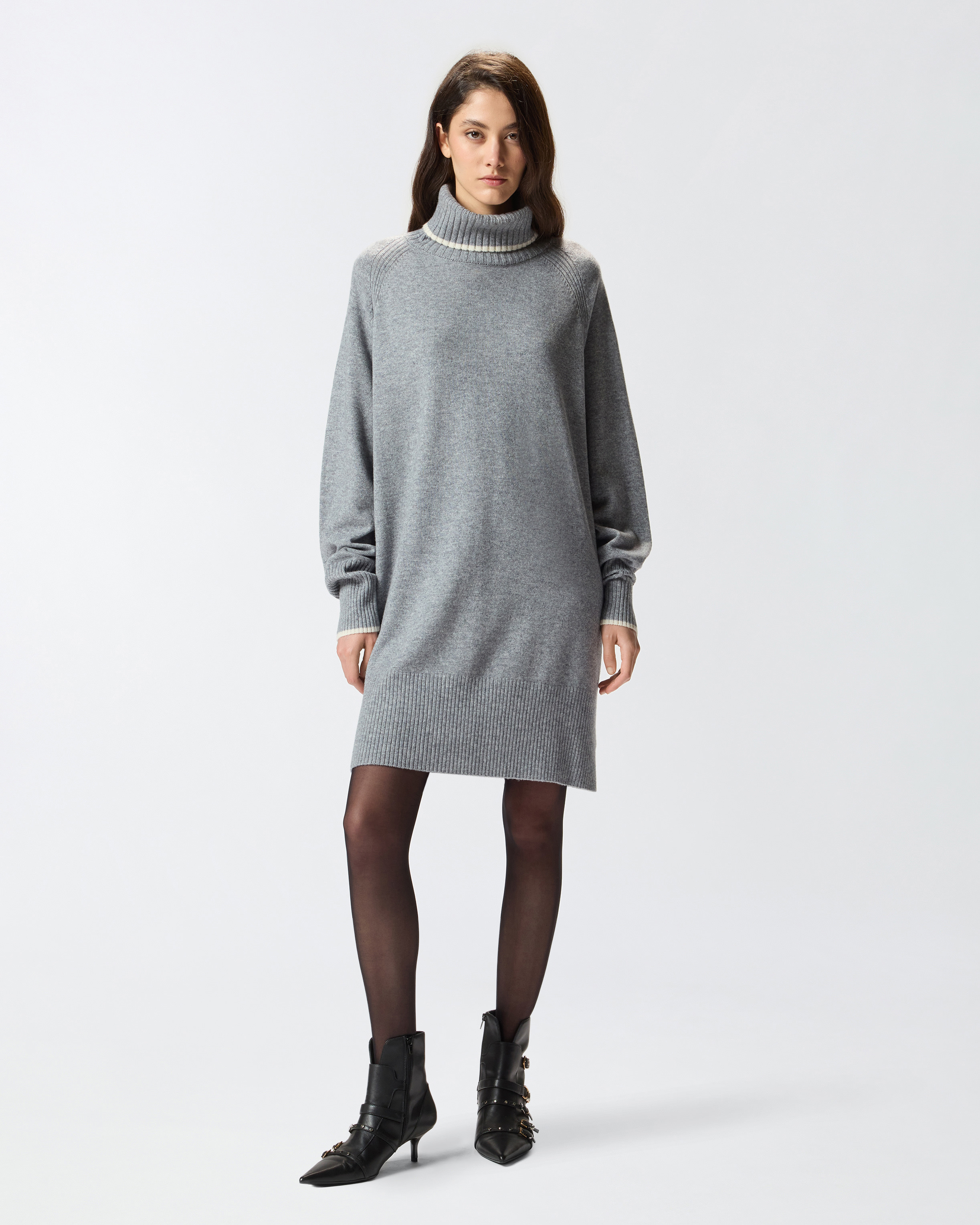 SHORT KNIT DRESS WITH HIGH NECK - 3