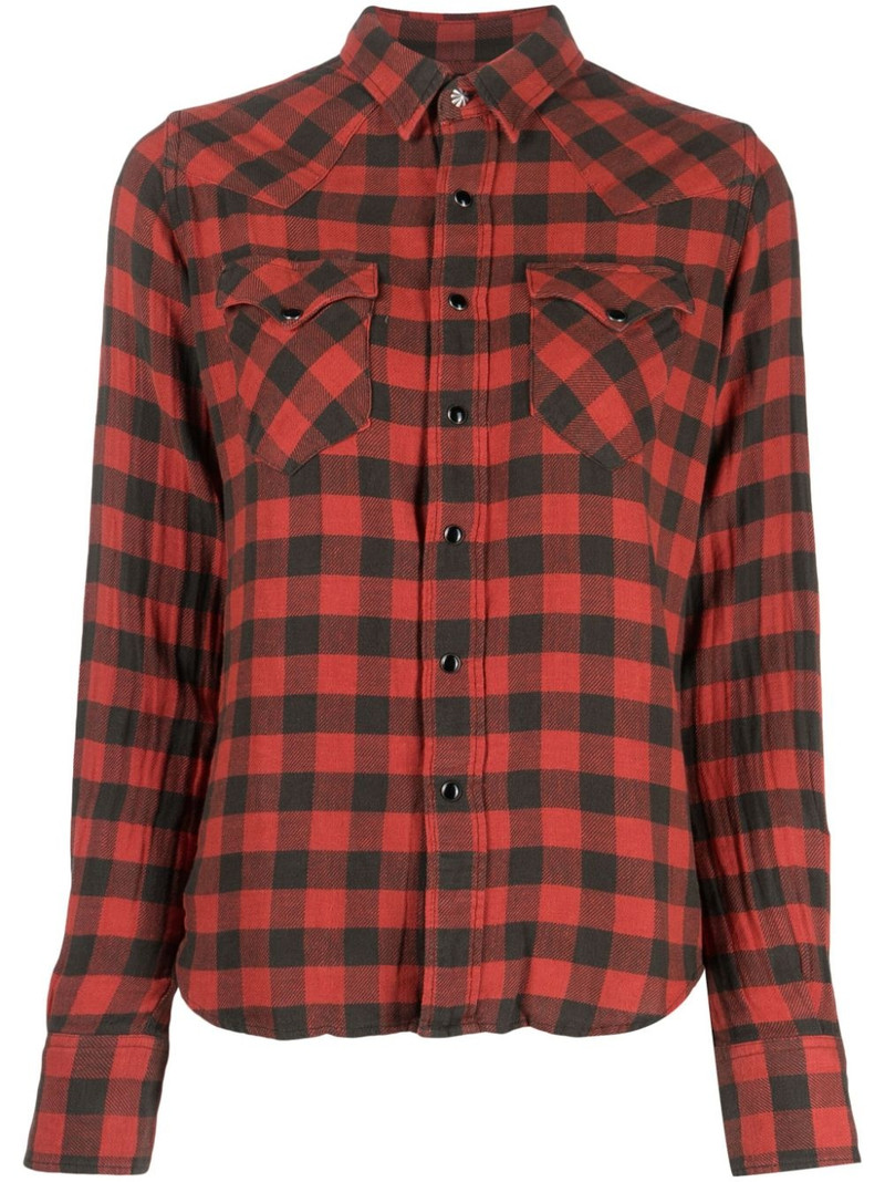 check-print linen shirt 1