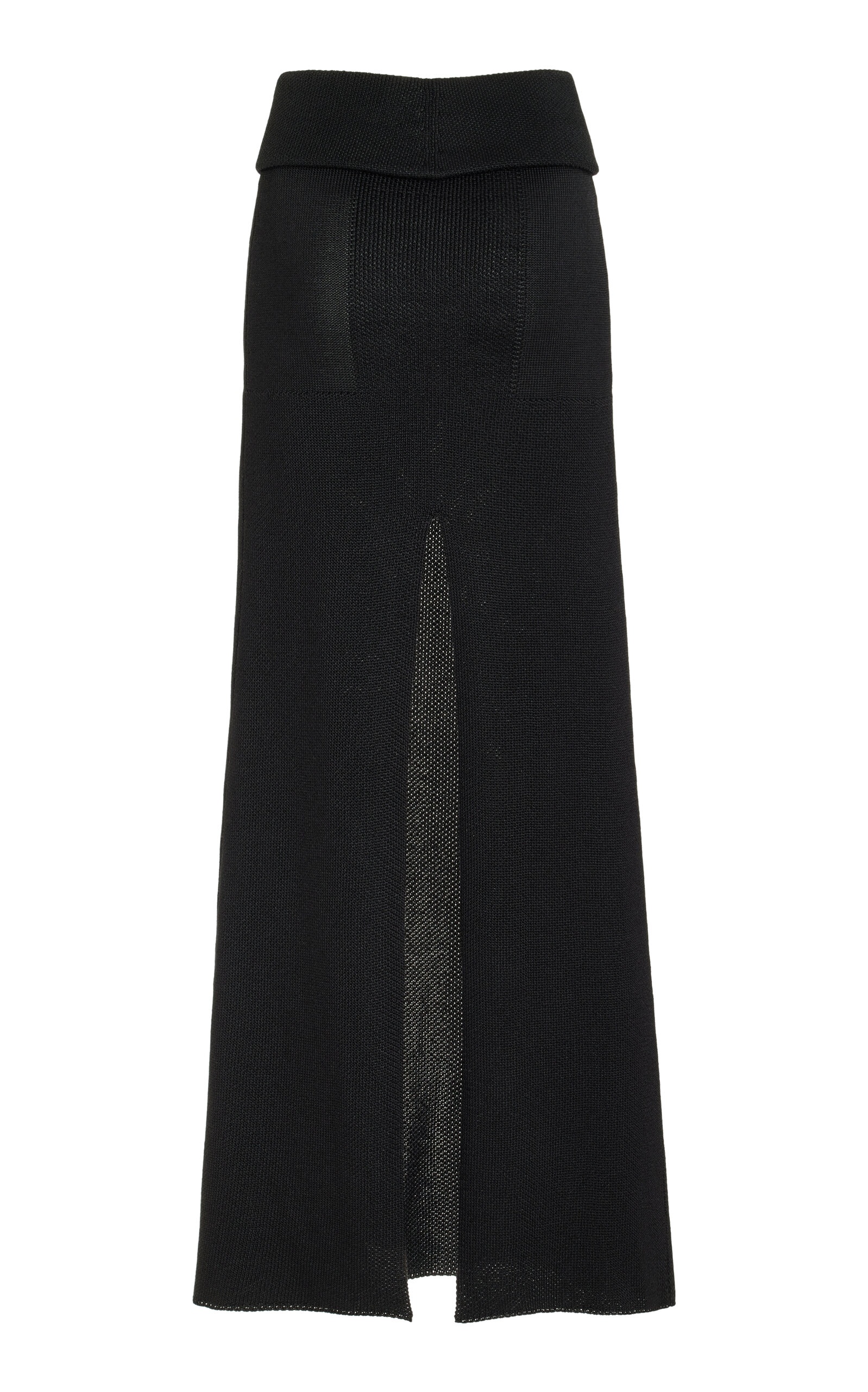 Avalon Lacquered Knit Maxi Skirt black - 3