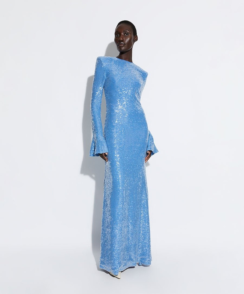 LAPOINTE Sequin Flare Sleeve Dress outlook