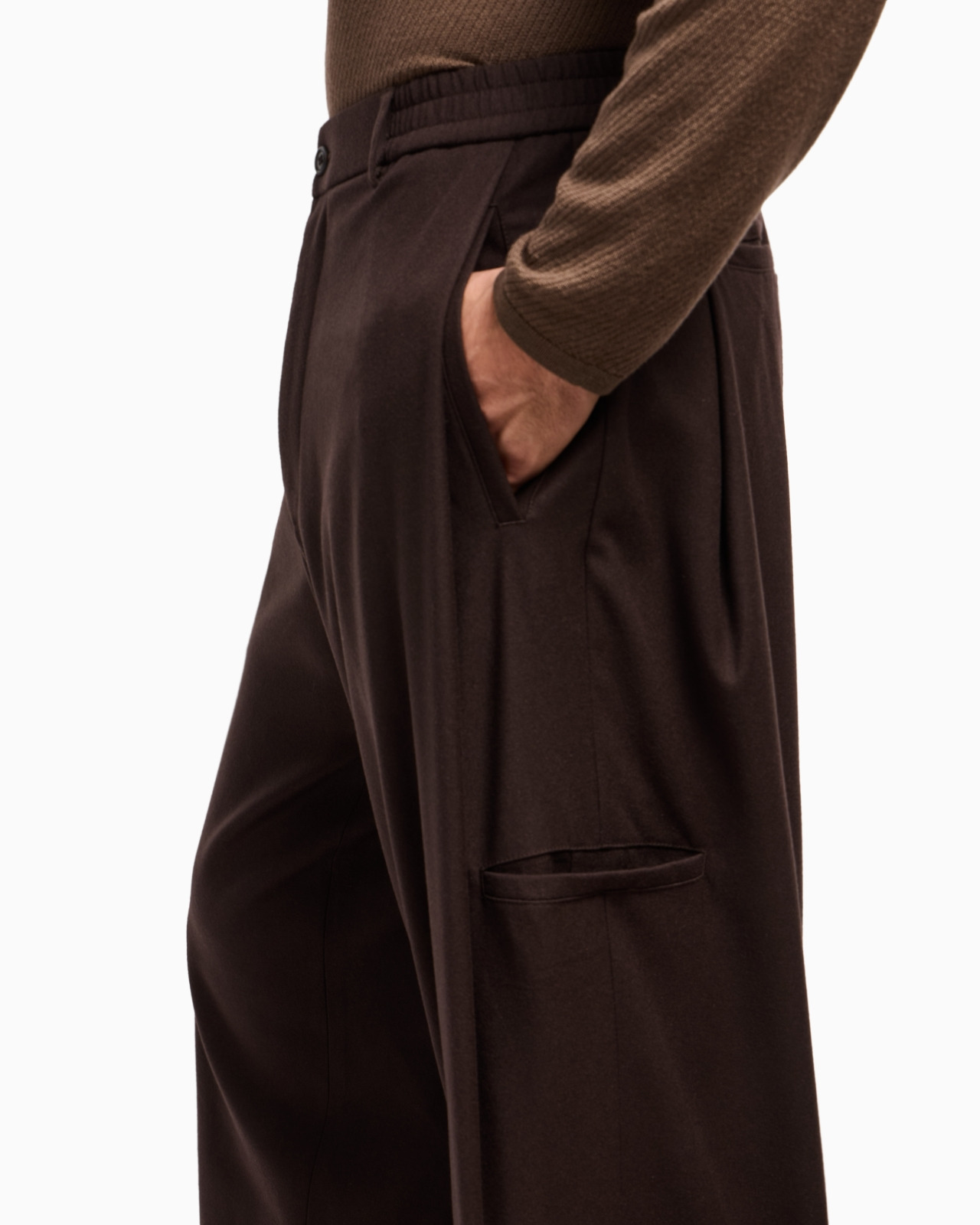 FLAT-FRONT TROUSERS IN LIGHTWEIGHT WOOL CLOTH - 5