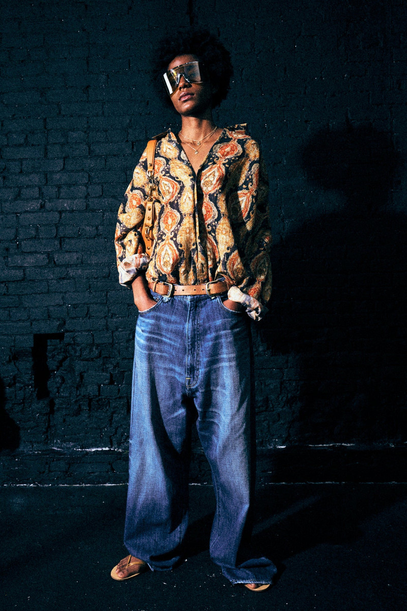 R13 GATHERED YOKE DROP NECK SHIRT outlook