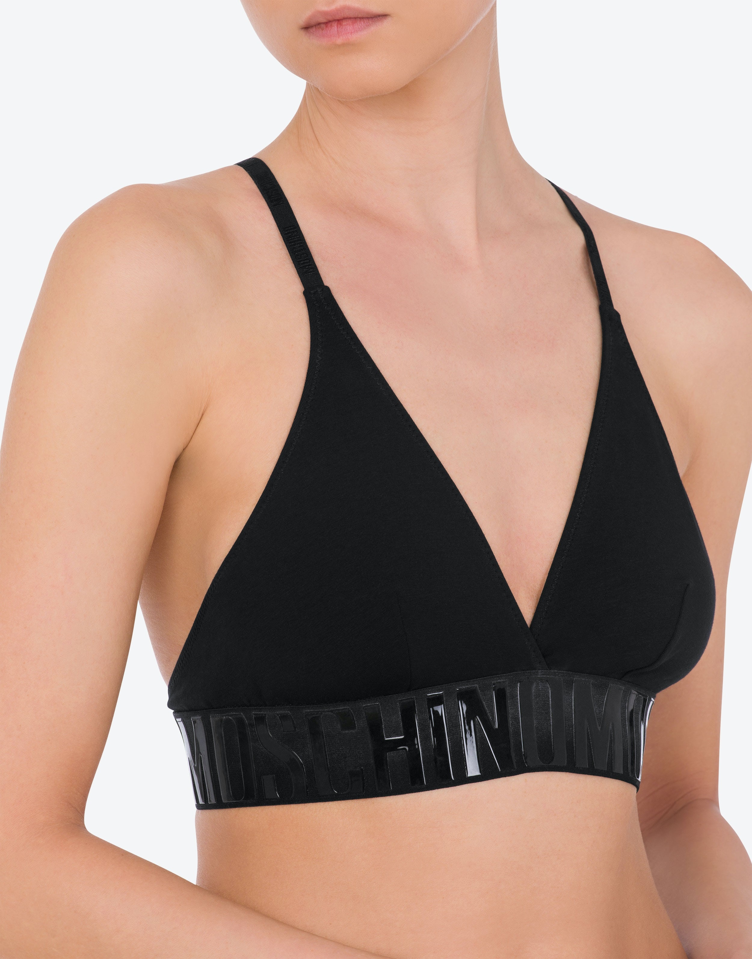 SHINY LOGO STRETCH JERSEY BRA - 4