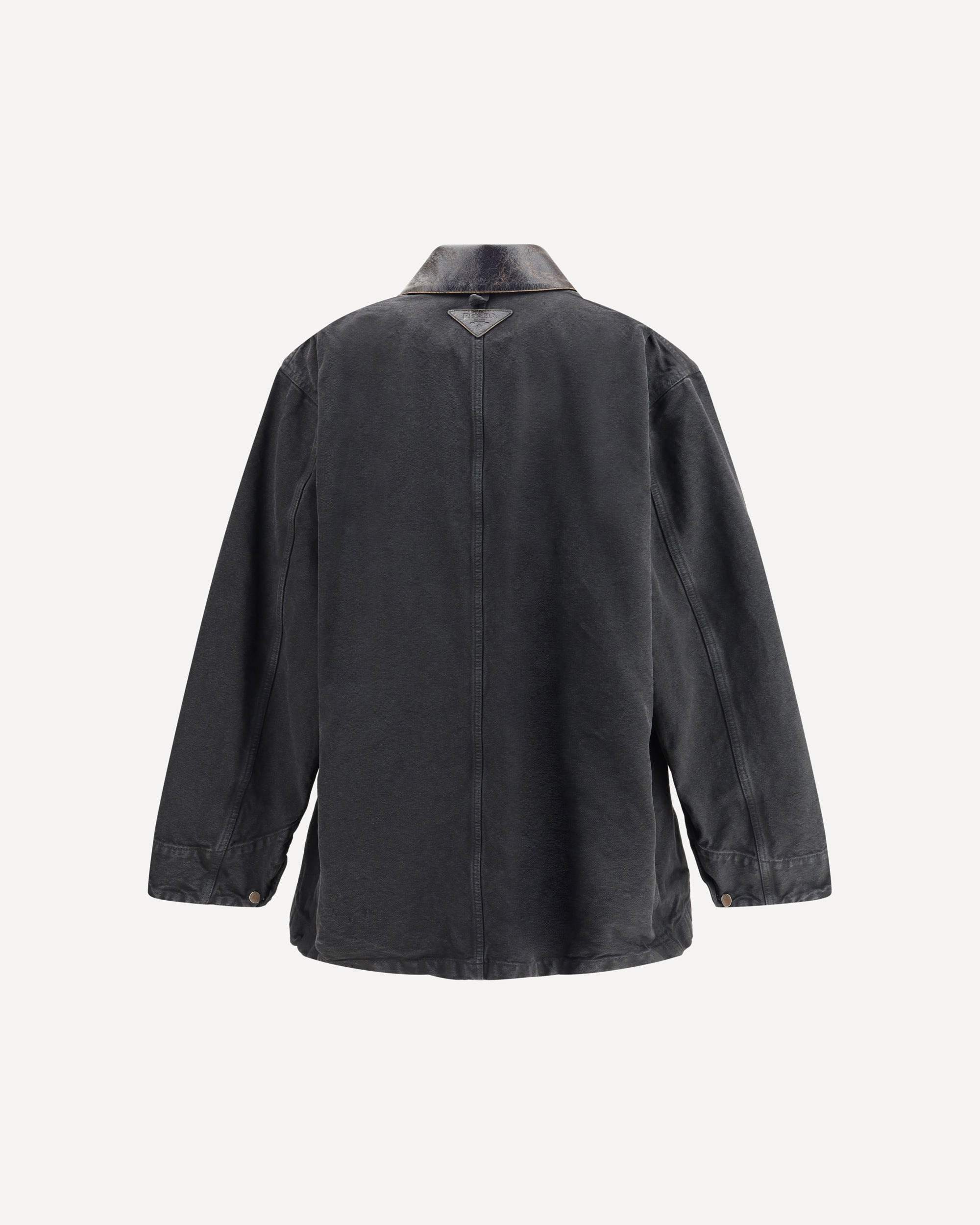Denim Jacket with leather collar - 2