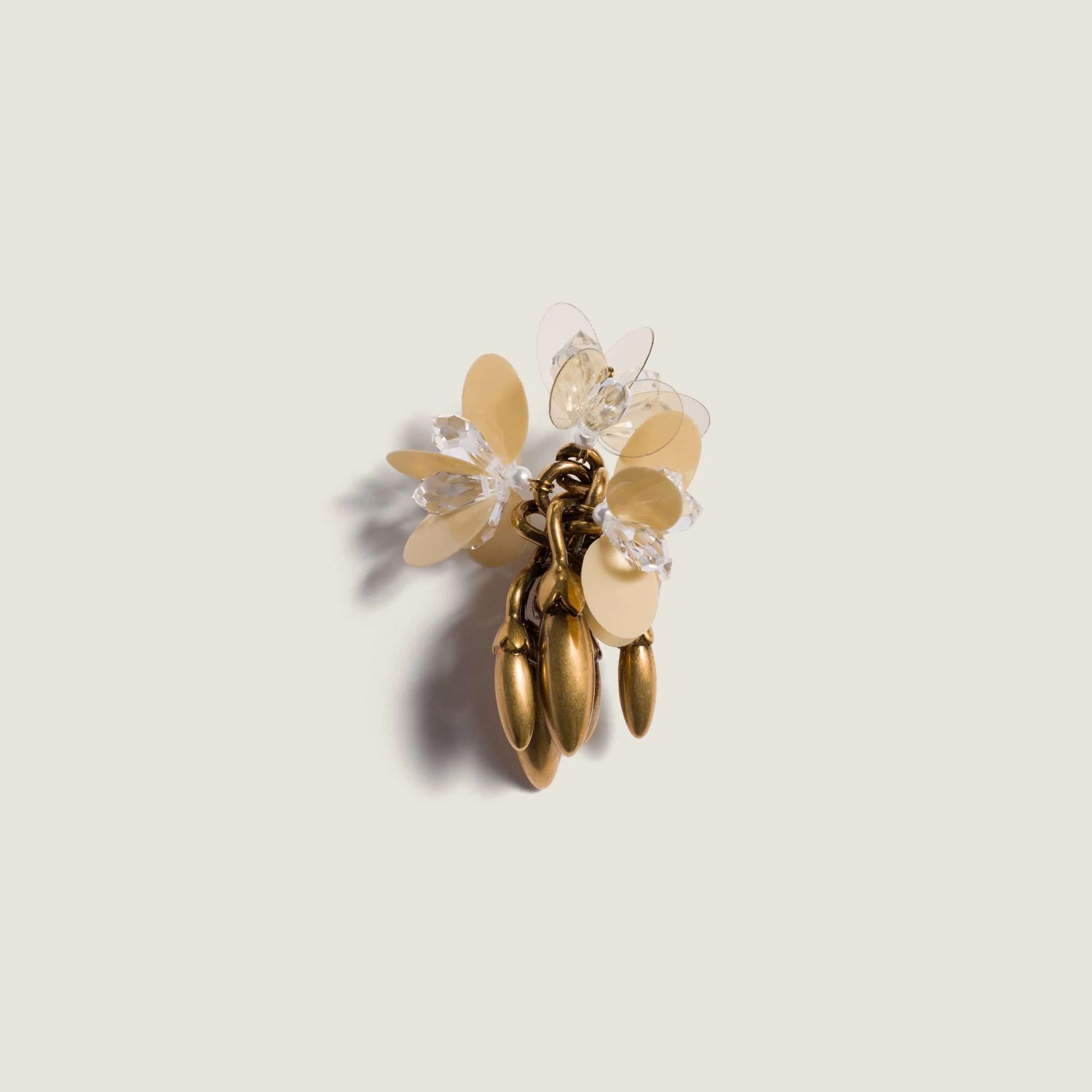 Single metal earring with crystals - 1