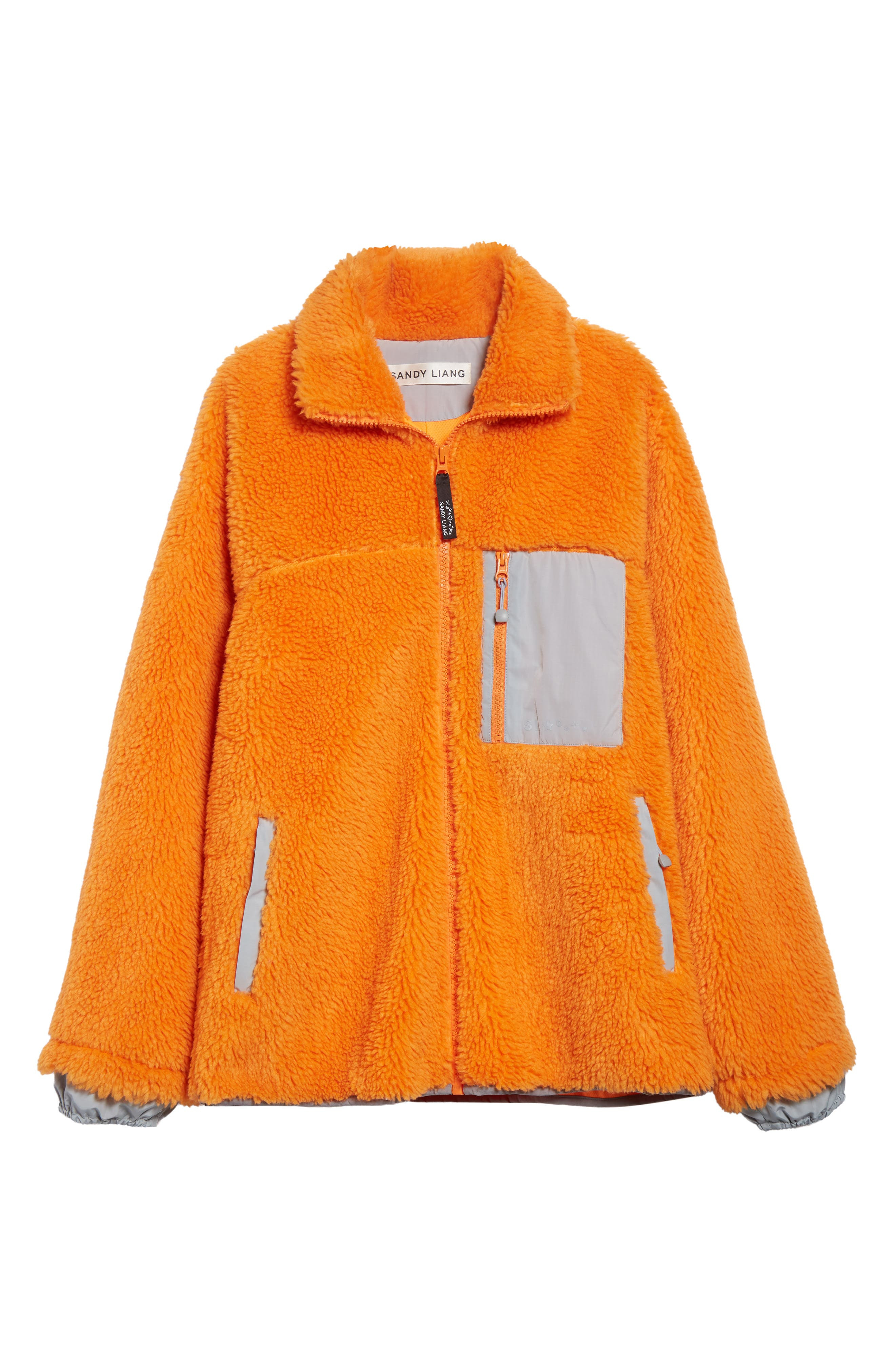 Sandy Liang Rain Fleece Jacket in Orange at Nordstrom - 7
