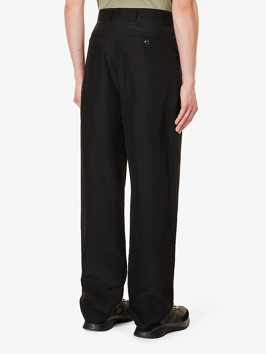 Relaxed-fit straight-leg woven-blend trousers - 4