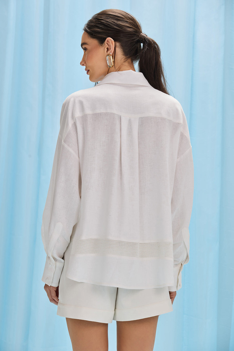 PatBO AQUAMIST LINEN EMBROIDERED SHIRT outlook