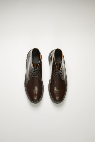 Acne Studios Leather chukka shoes burgundy/grey outlook