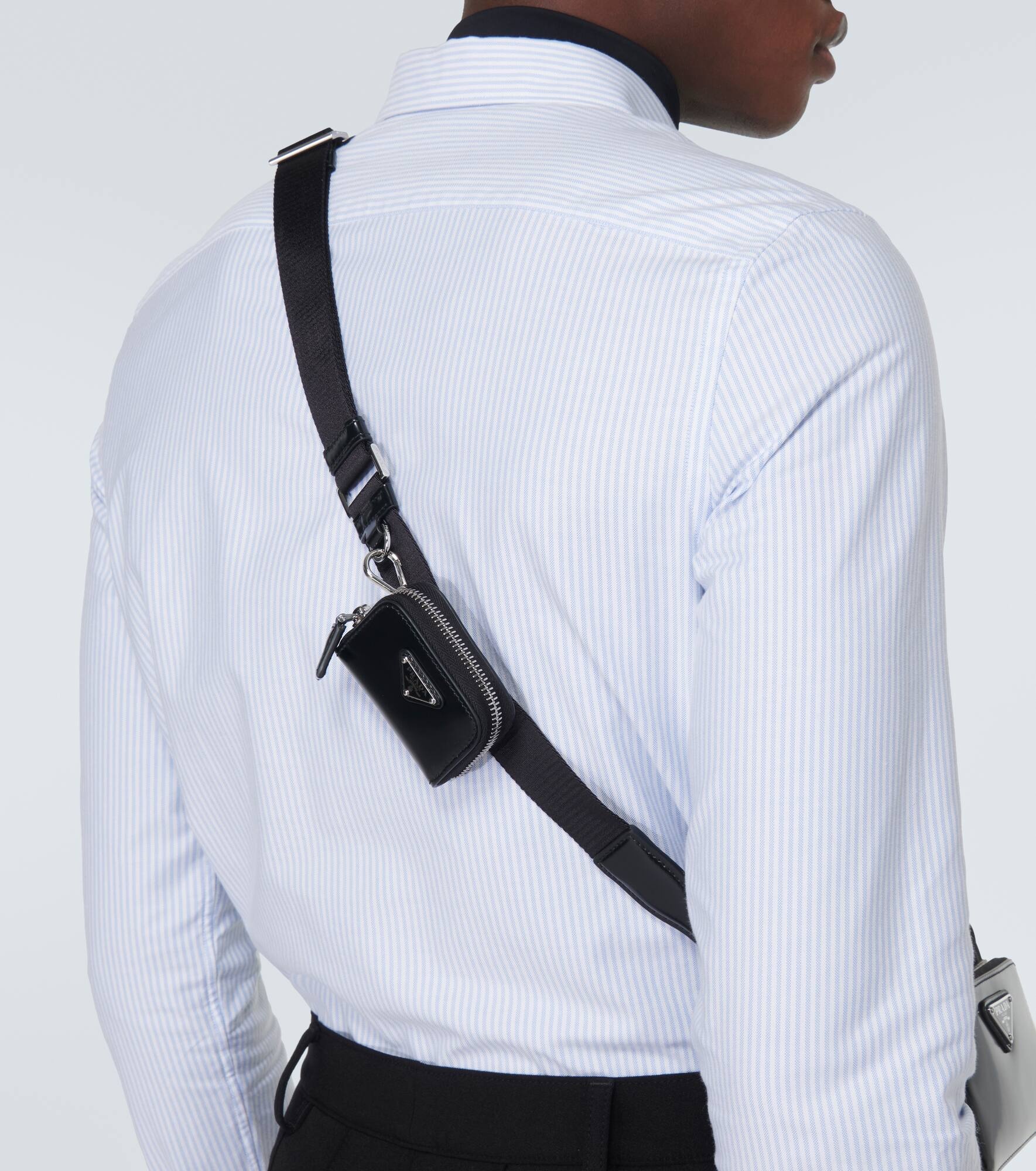 Leather-trimmed crossbody bag - 3