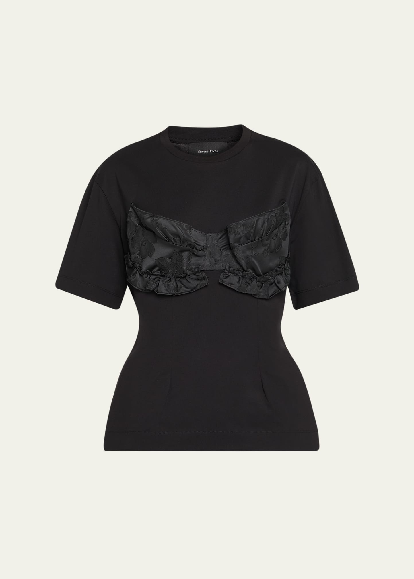 Patchwork Frill Bust Detail T-Shirt - 1