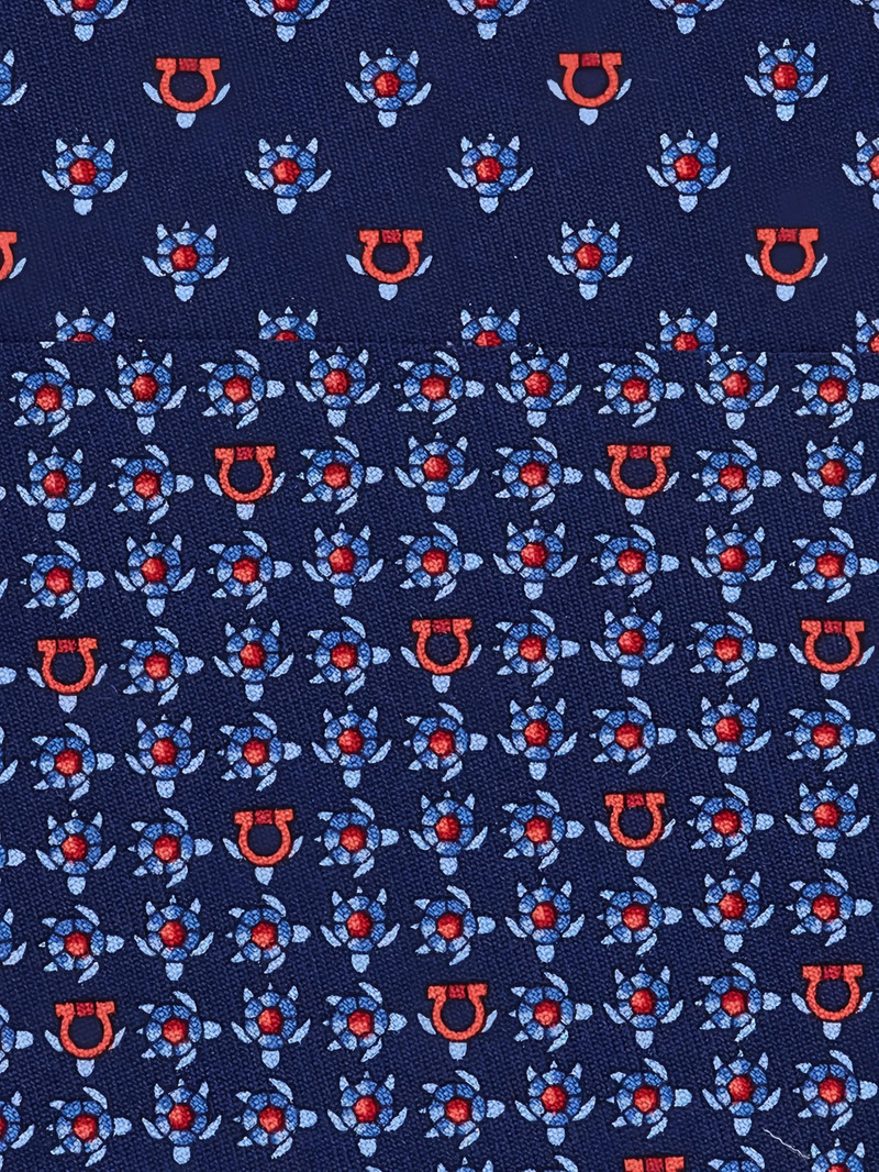 FERRAGAMO Ferragamo Gancini Turtles-print Silk Tie outlook