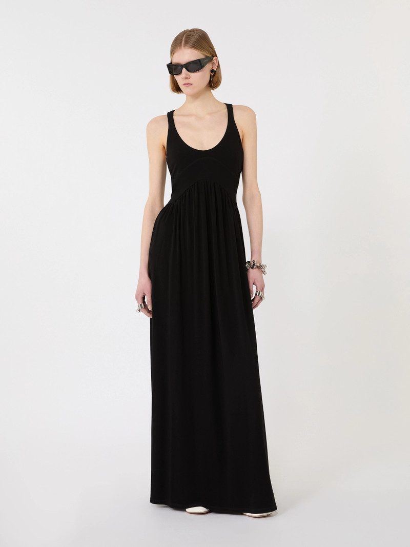 Sportmax PANINO Long crepe jersey dress - BLACK outlook