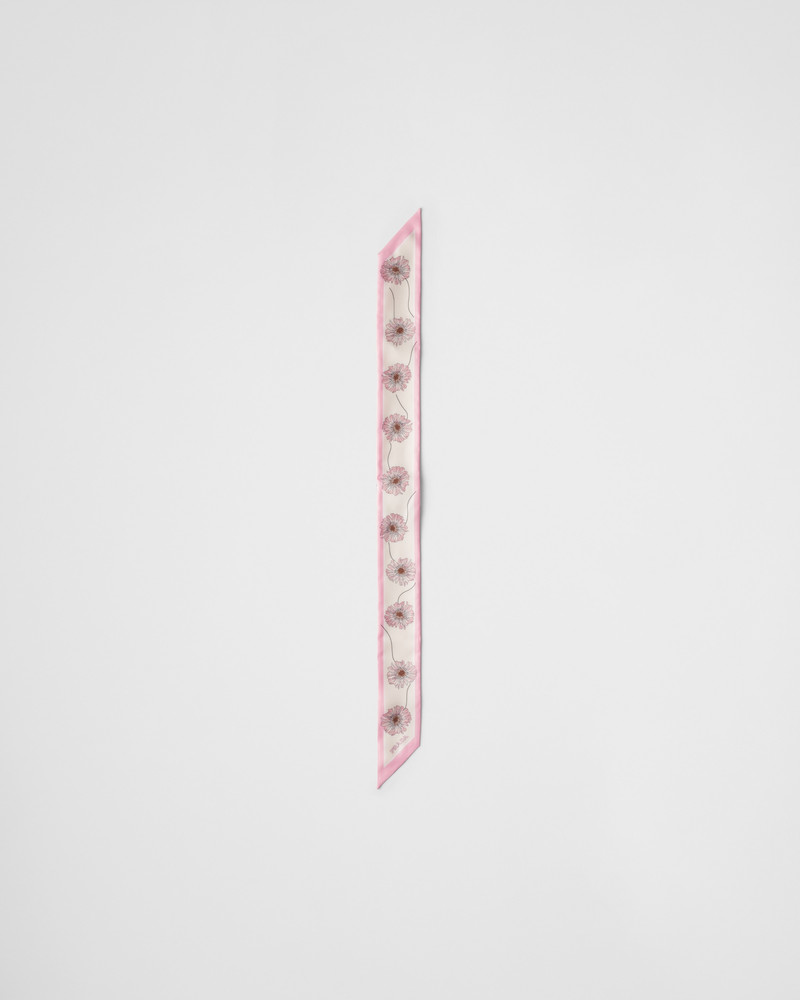 Printed silk twill skinny tie 3