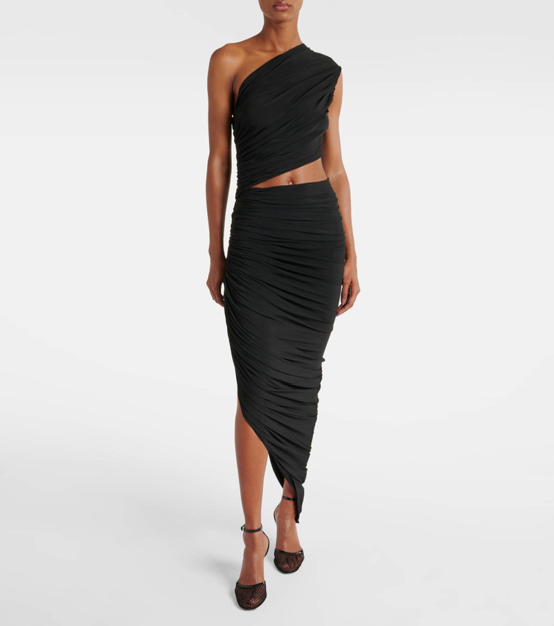 Alaïa Cutout ruched jersey midi dress outlook