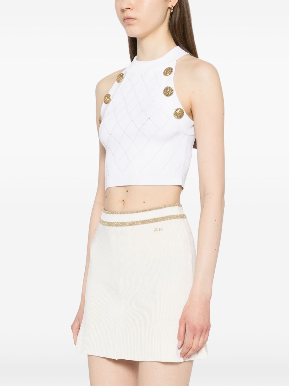 mini ribbed knit flared skirt - 3