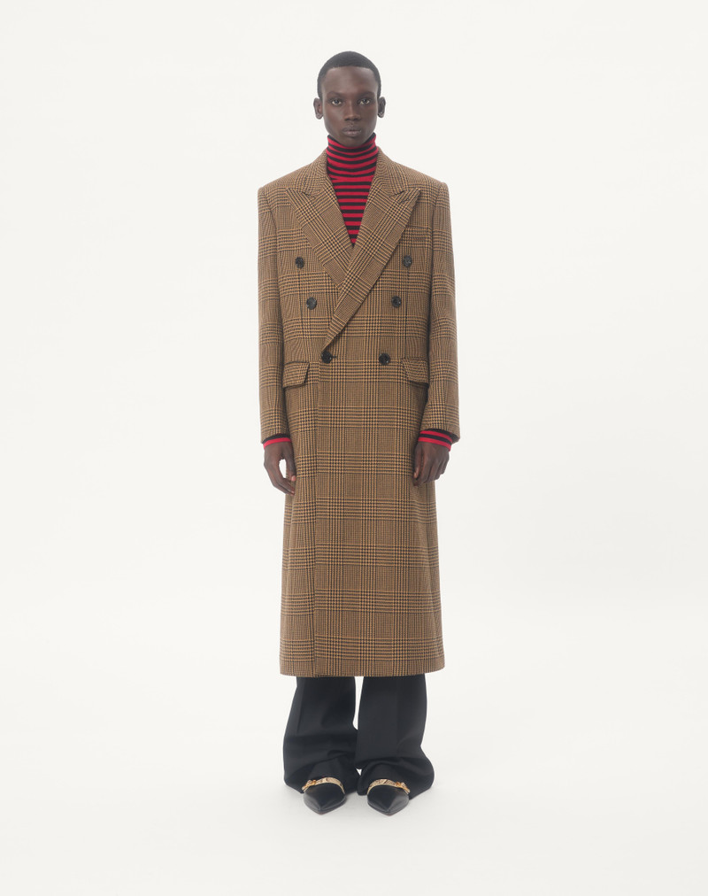 Valentino VALENTINO DOUBLE-BREASTED WOOL COAT WITH GLEN PLAID PATTERN outlook