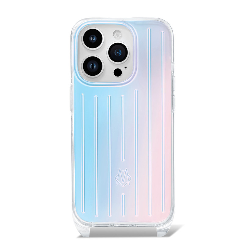 Tech Accessories - Polycarbonate Iridescent Case for iPhone 15 Pro with Strap 1