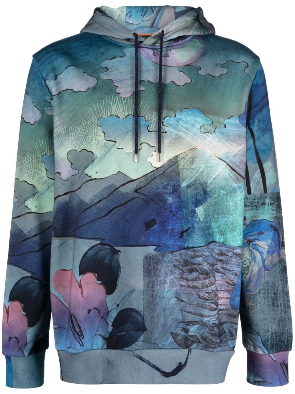 graphic-print cotton hoodie - 1