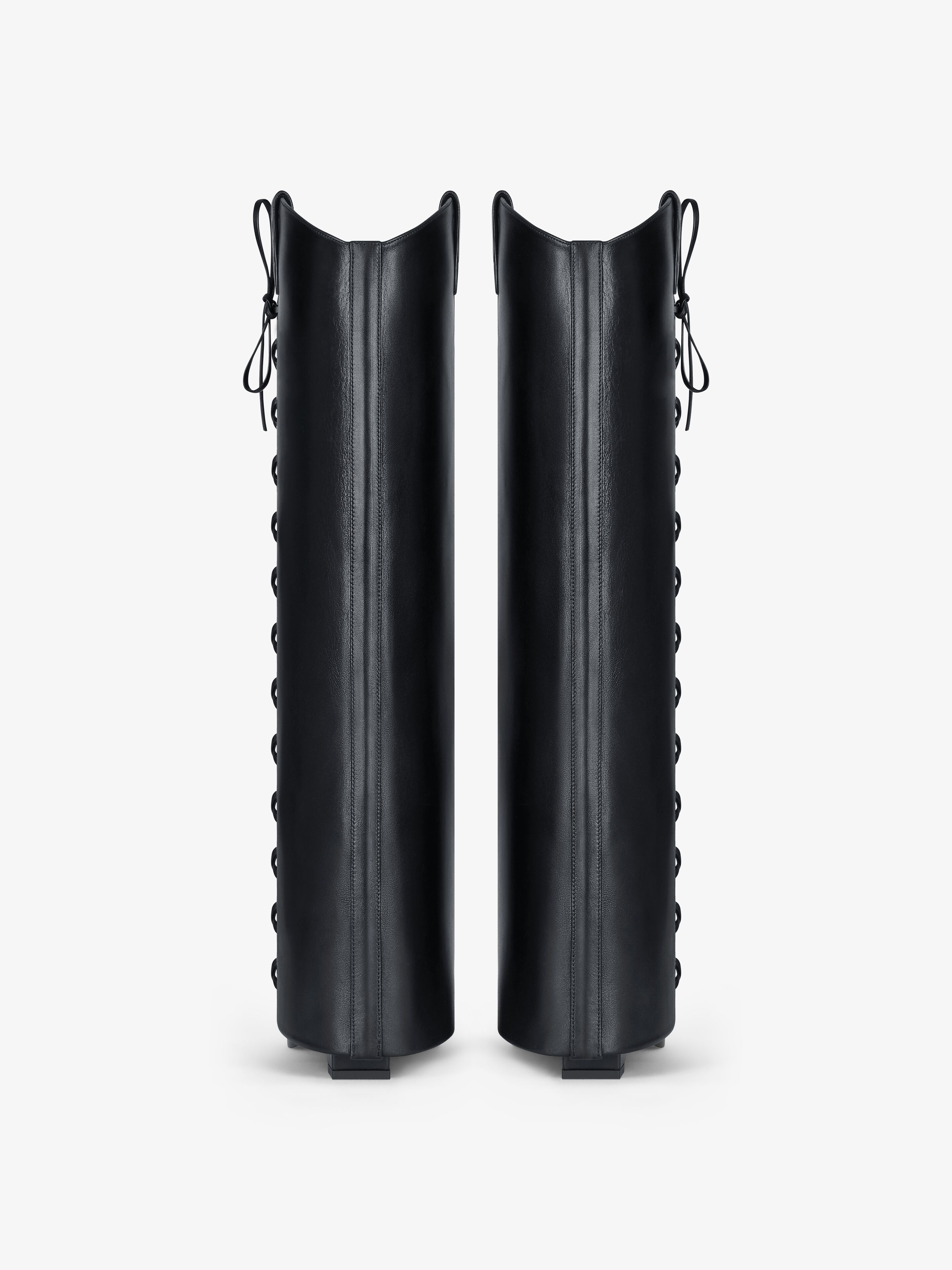 SHARK LOCK COWBOY BOOTS IN CORSET STYLE LEATHER - 5