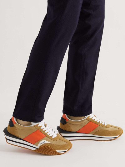 TOM FORD James Rubber-Trimmed Leather, Suede and Nylon Sneakers outlook