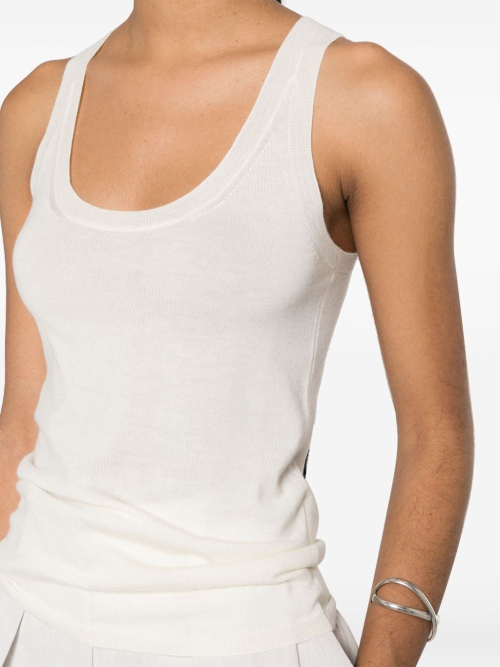scoop-neck knitted top - 5