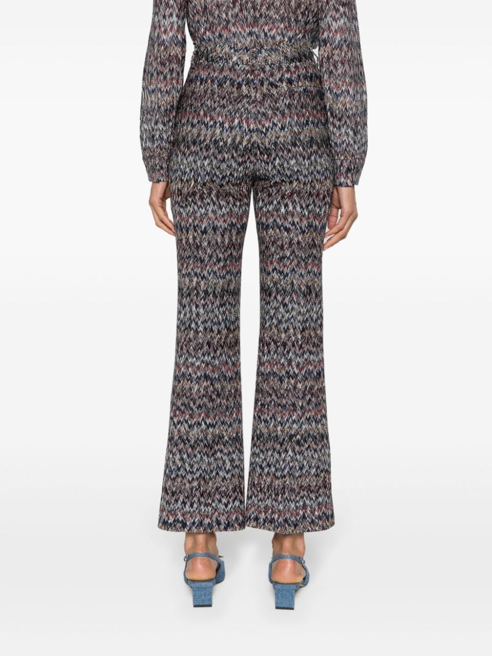 zigzag-woven lamÃ© cropped trousers - 4