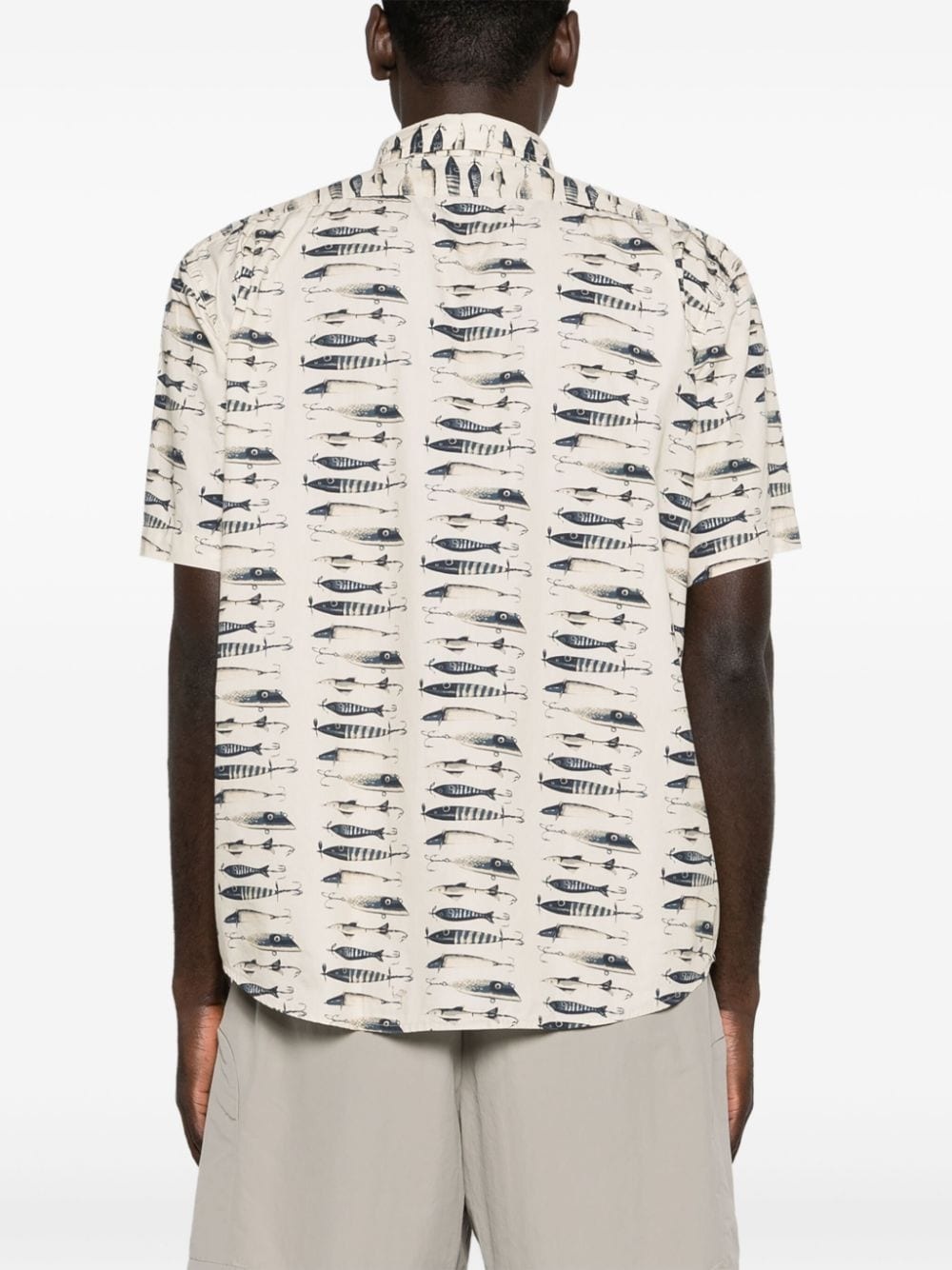 fish-print cotton shirt - 4
