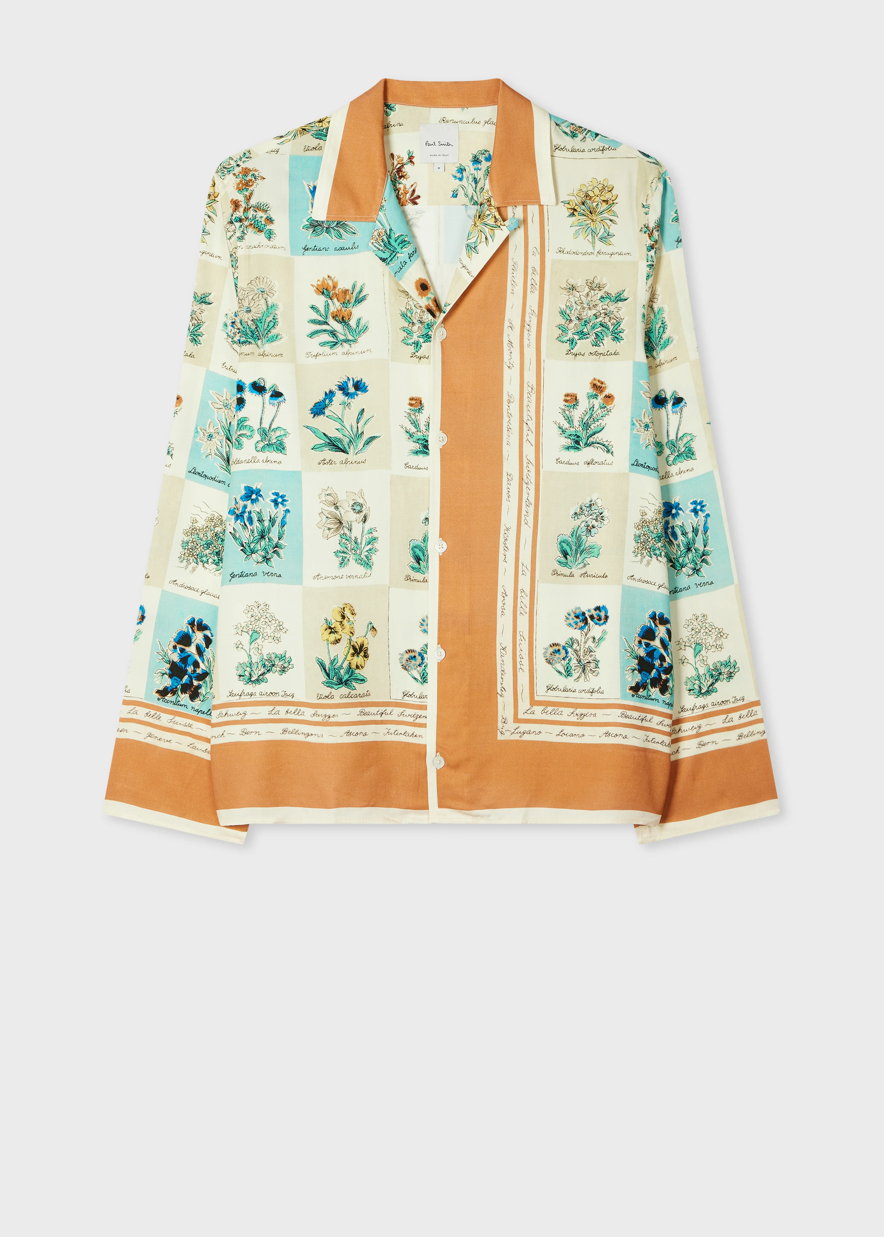 Ecru 'Floral Scarf' Print Viscose Shirt - 1
