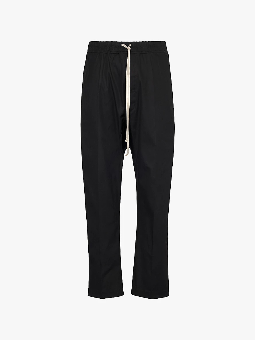 Drawstring-waist relaxed-fit cotton trousers - 1