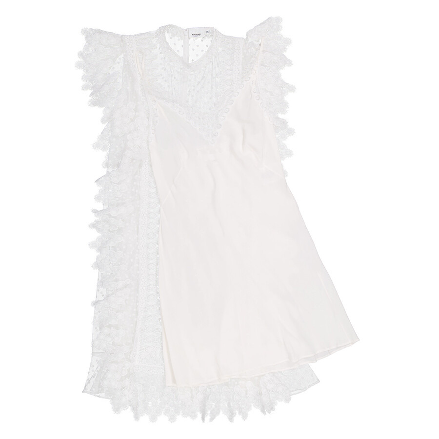 Burberry Nahla White Polka-dot And Scalloped Lace Tulle Dress - 7