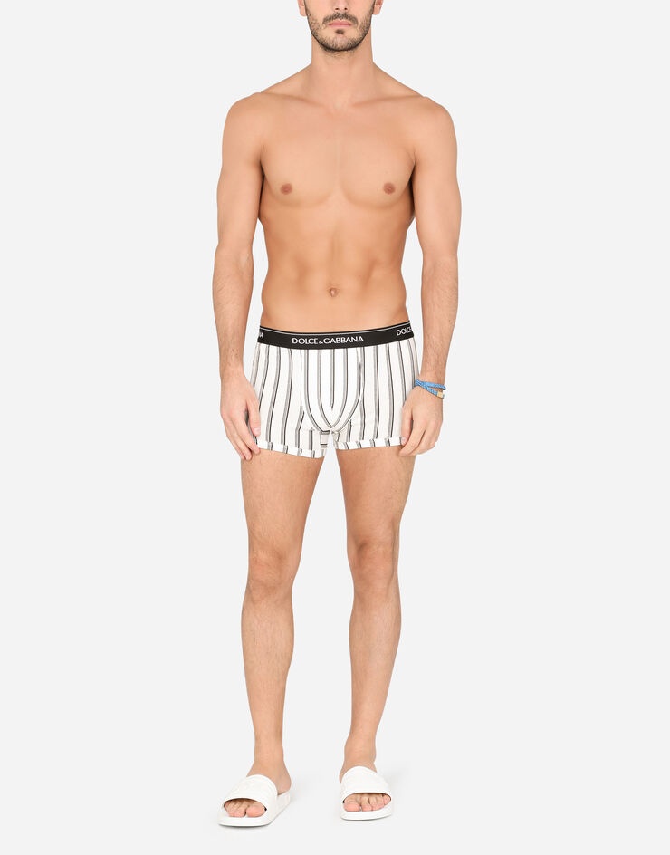 Two-way-stretch cotton boxers with striped print - 2