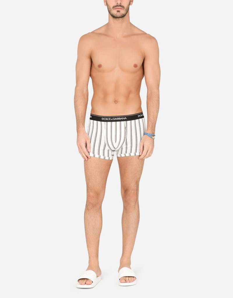 Dolce & Gabbana Two-way-stretch cotton boxers with striped print outlook